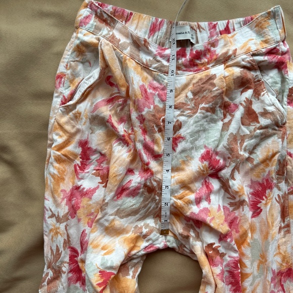 ABERCROMBIE & FITCH Linen Blend Floral Pull On Pants Small S - Picture 11 of 11
